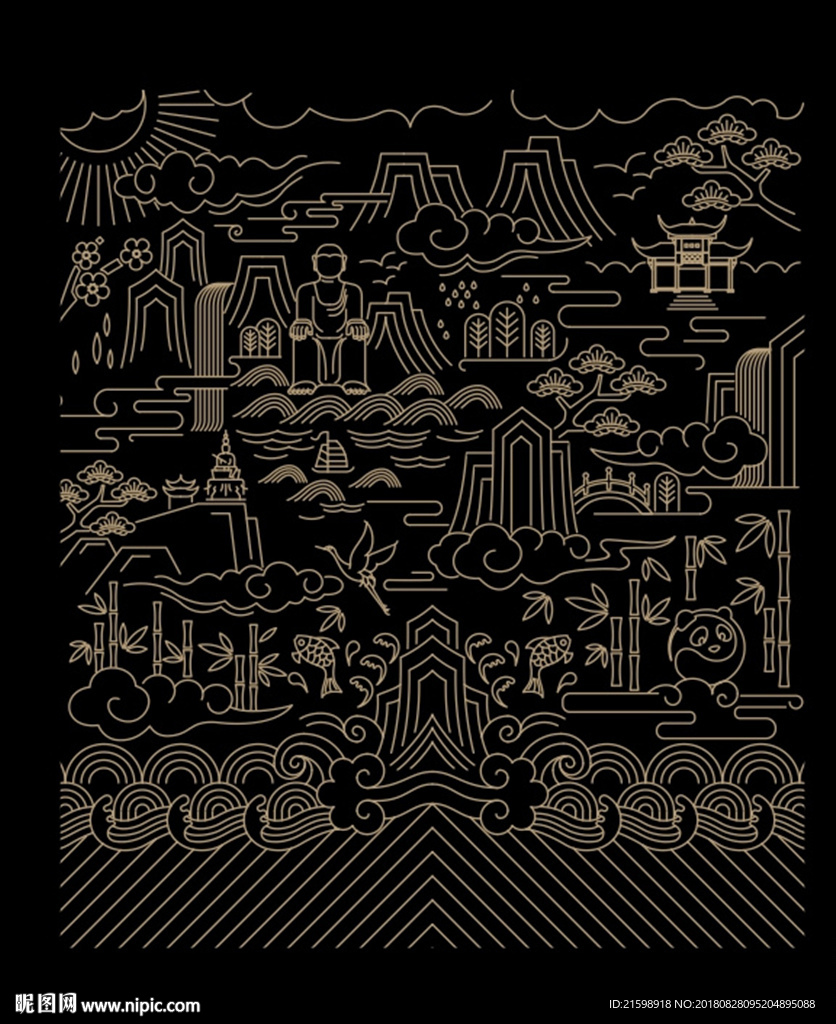 四川元素矢量图像