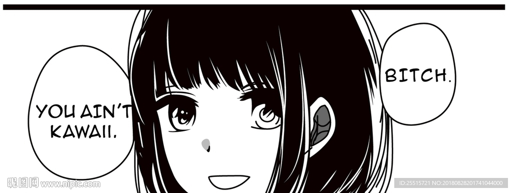 卡通少女个性印花图案