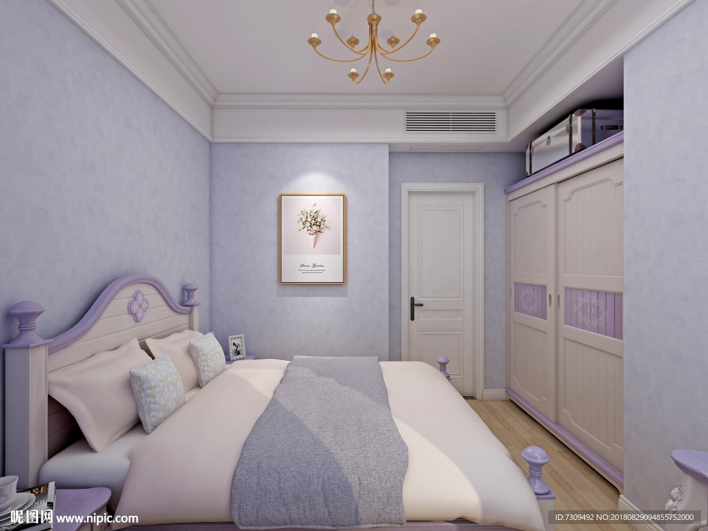 简欧家居女生卧室装修效果图