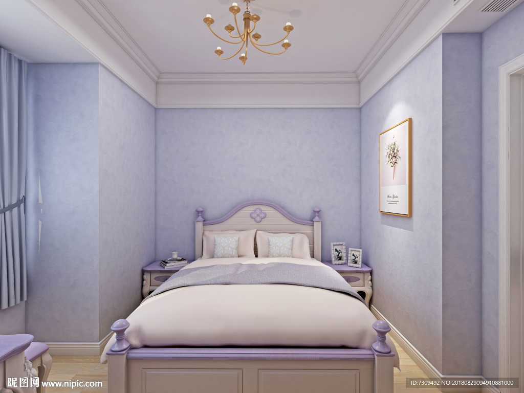 简欧风格女孩儿童房装修效果图