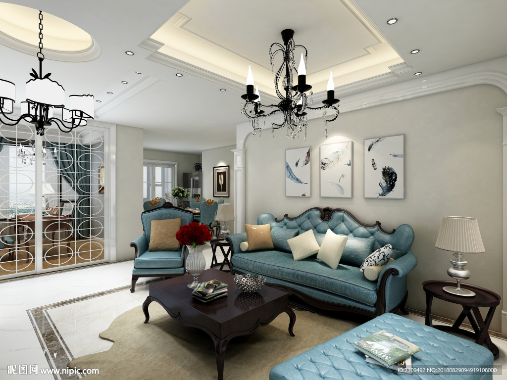 简欧家居客餐厅装修效果图