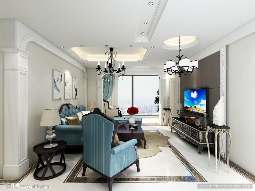 简欧风格家居客厅装修效果图