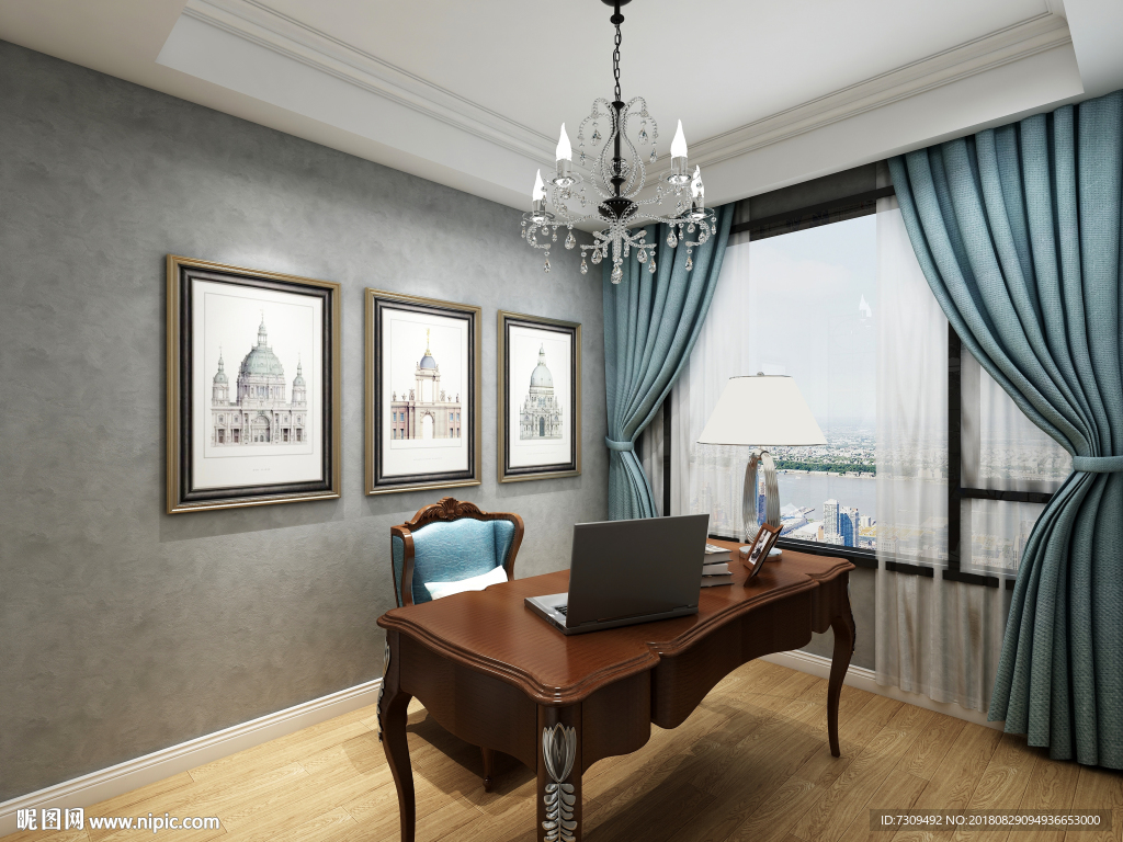 欧式家居书房装修效果图