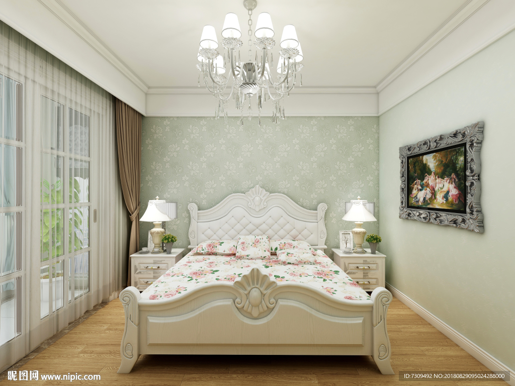 简欧风格家装卧室装修效果图