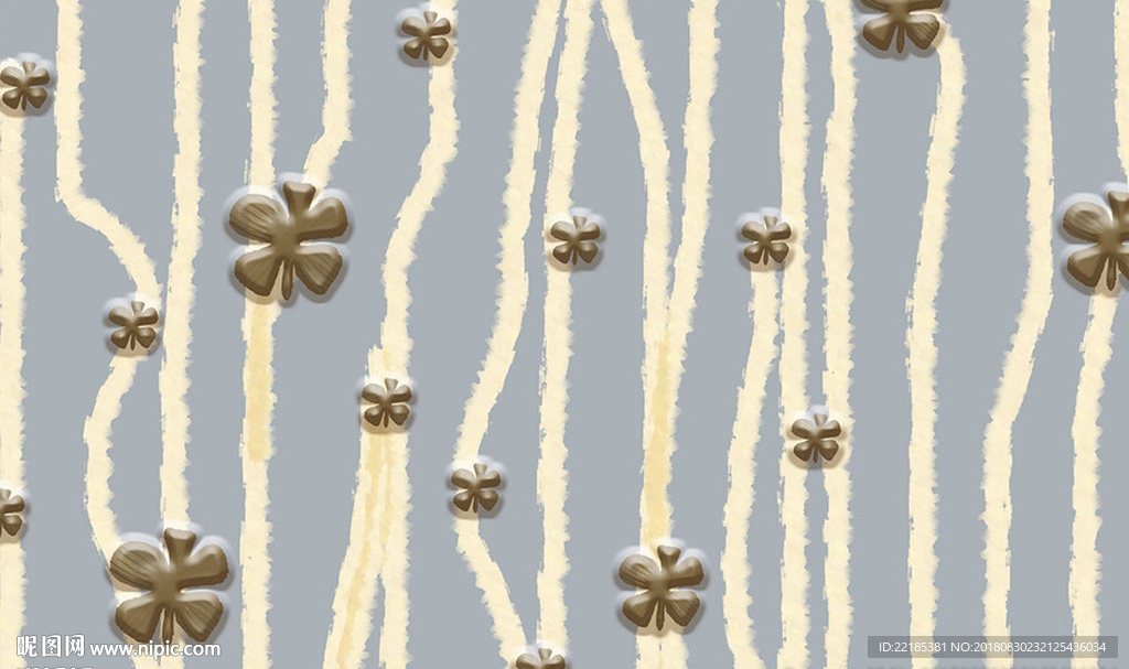 现代简约大气花朵背景墙