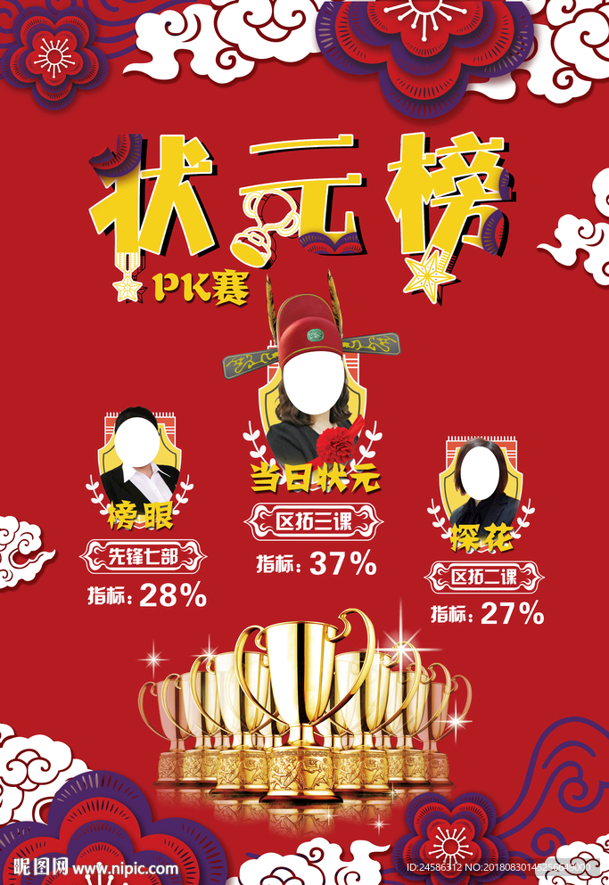 状元榜中国风素材海报设计