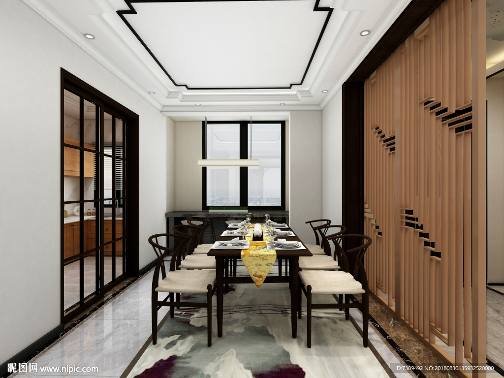 新中式客餐厅装修效果图