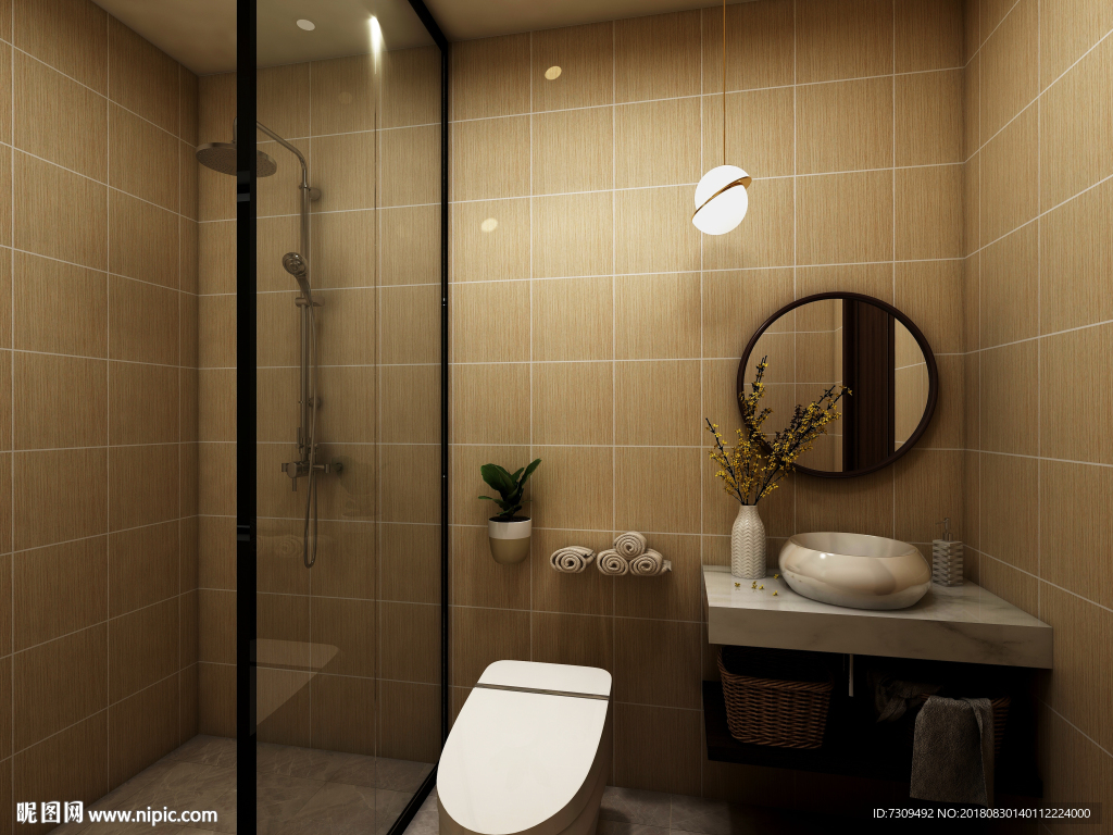 新中式卫生间装修效果图