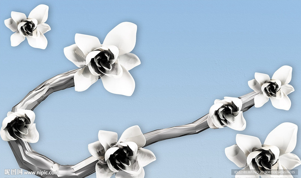 立体花朵浮雕景墙