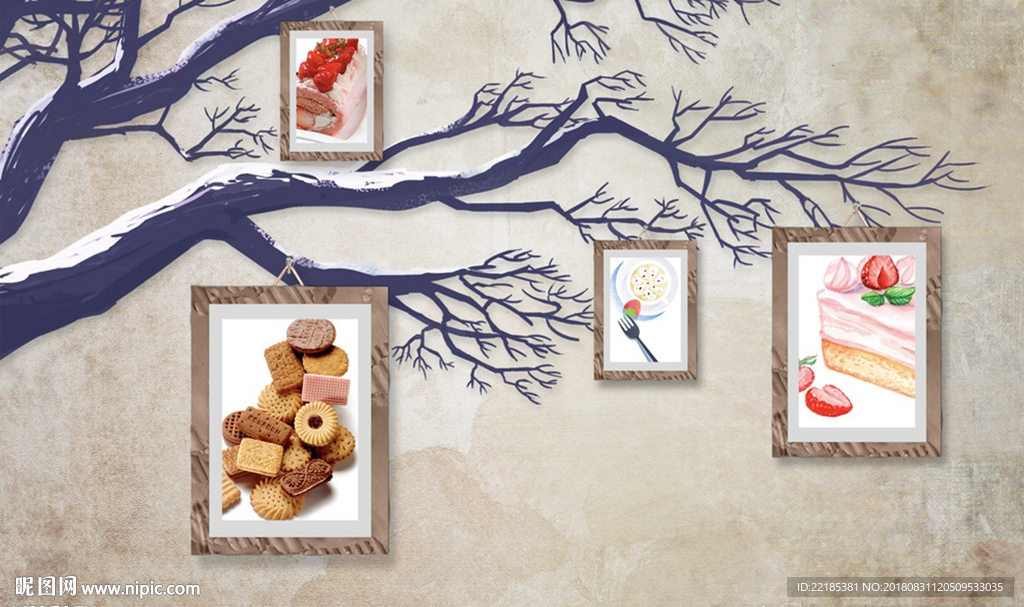 甜品糕点背景墙
