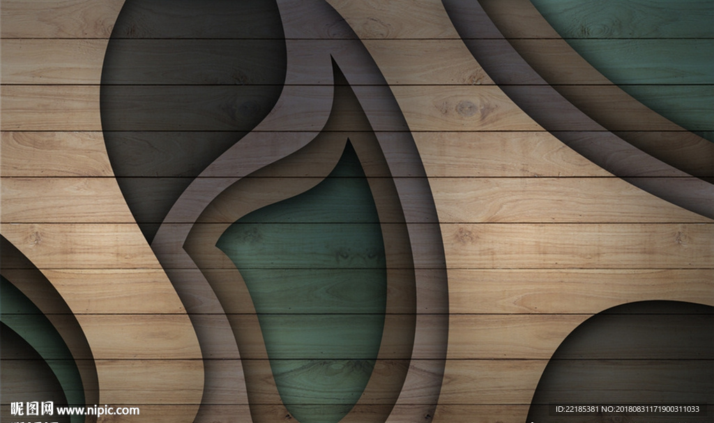 新现代木质几何纹理背景墙