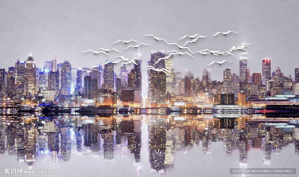 北欧风炫彩浮雕城背景墙