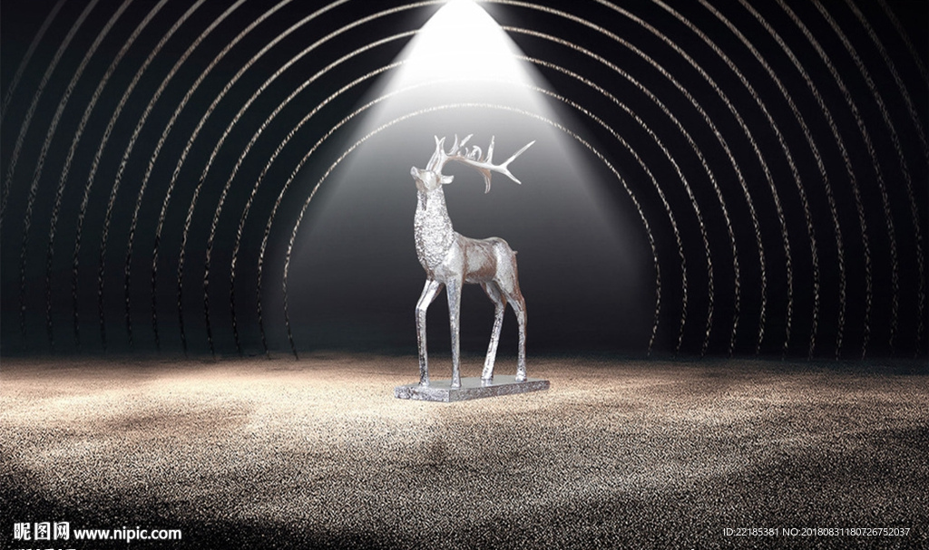 现代风麋鹿背景墙