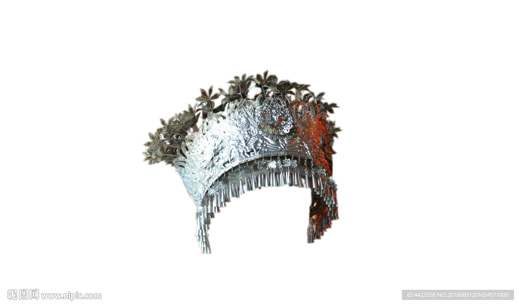 苗族女孩头饰 苗银