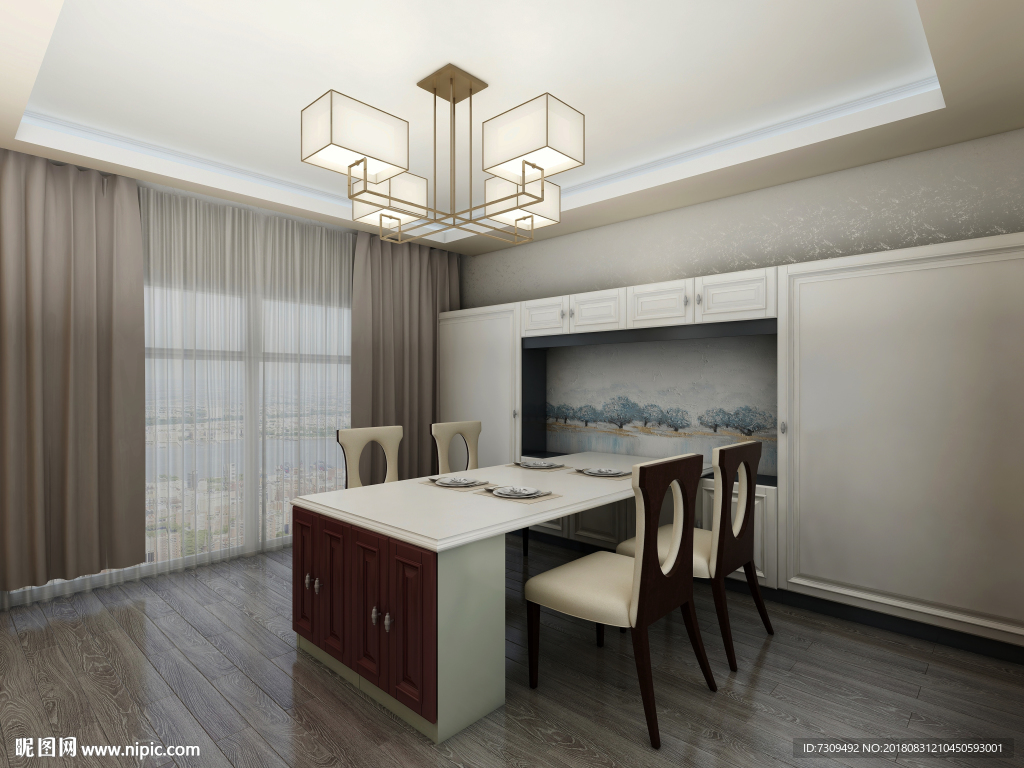 新中式客餐厅装修效果图