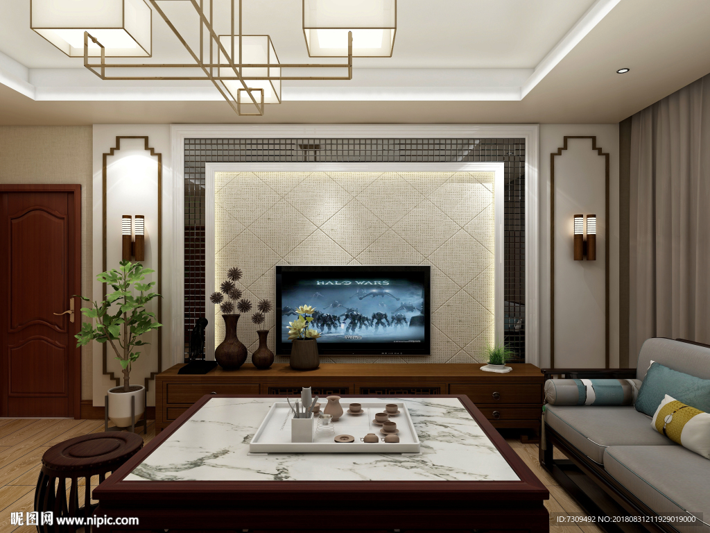 新中式风格客厅装修效果图