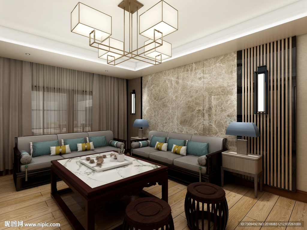 新中式家居客厅装修效果图