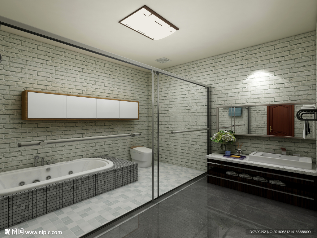 新中式卫生间装修效果图