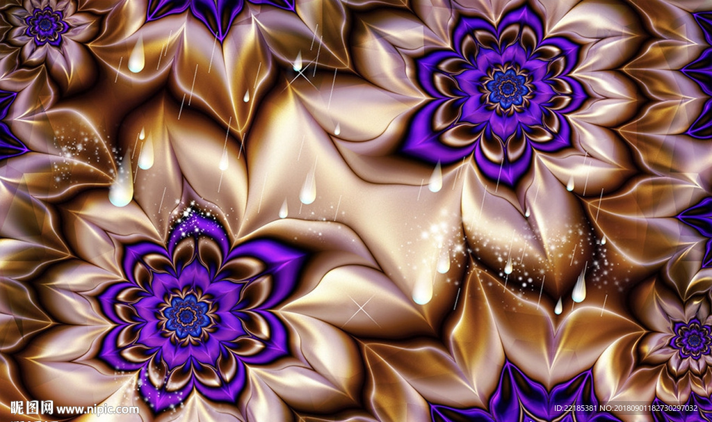 立体炫彩花朵背景墙