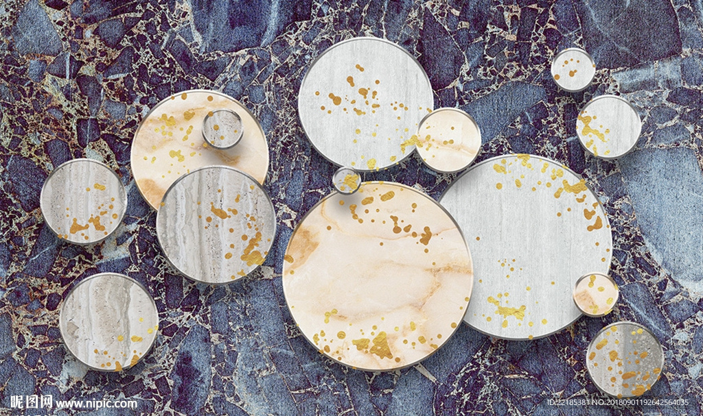 现代简约立体圆圈背景墙