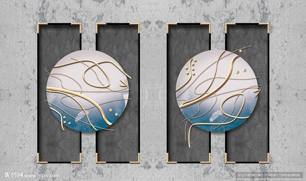 现代简约大气创意铁艺背景墙