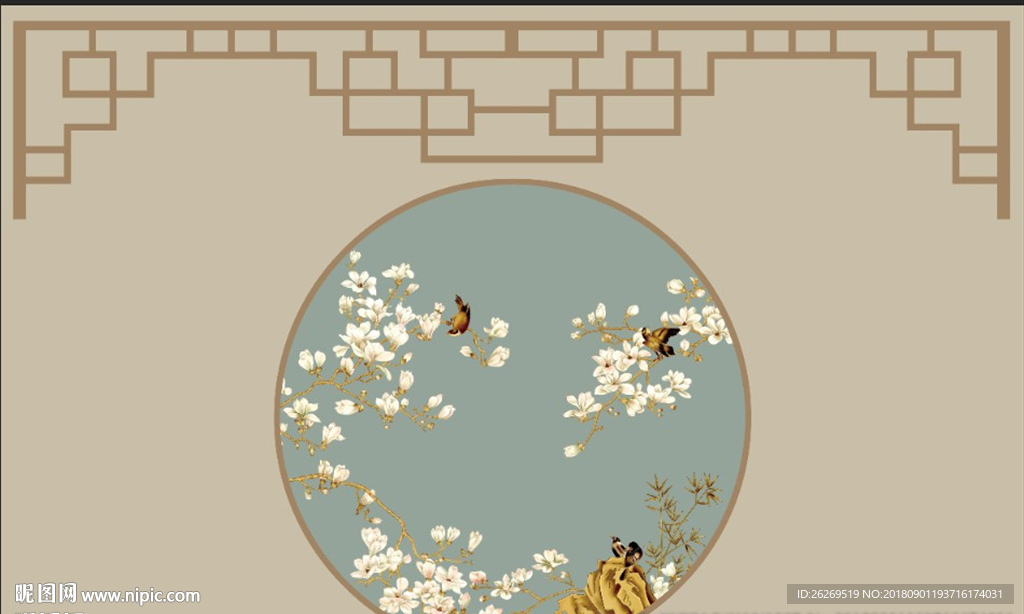 中式复古背景墙