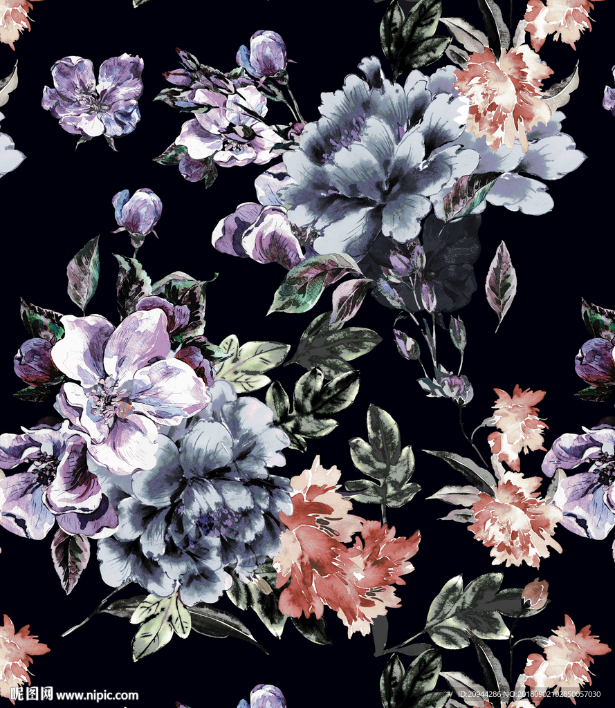 水墨花