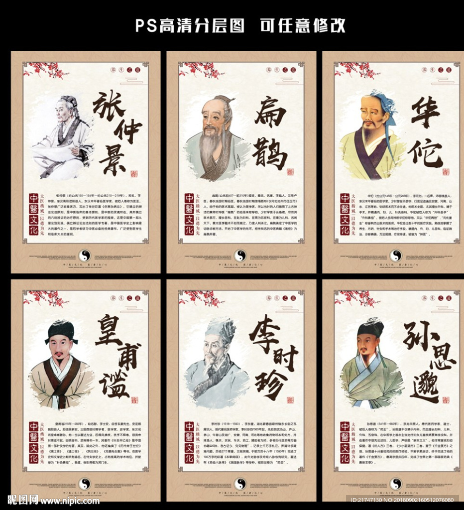 中医名人挂画