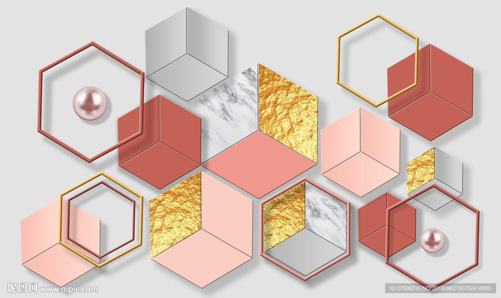 欧式几何拼接背景墙