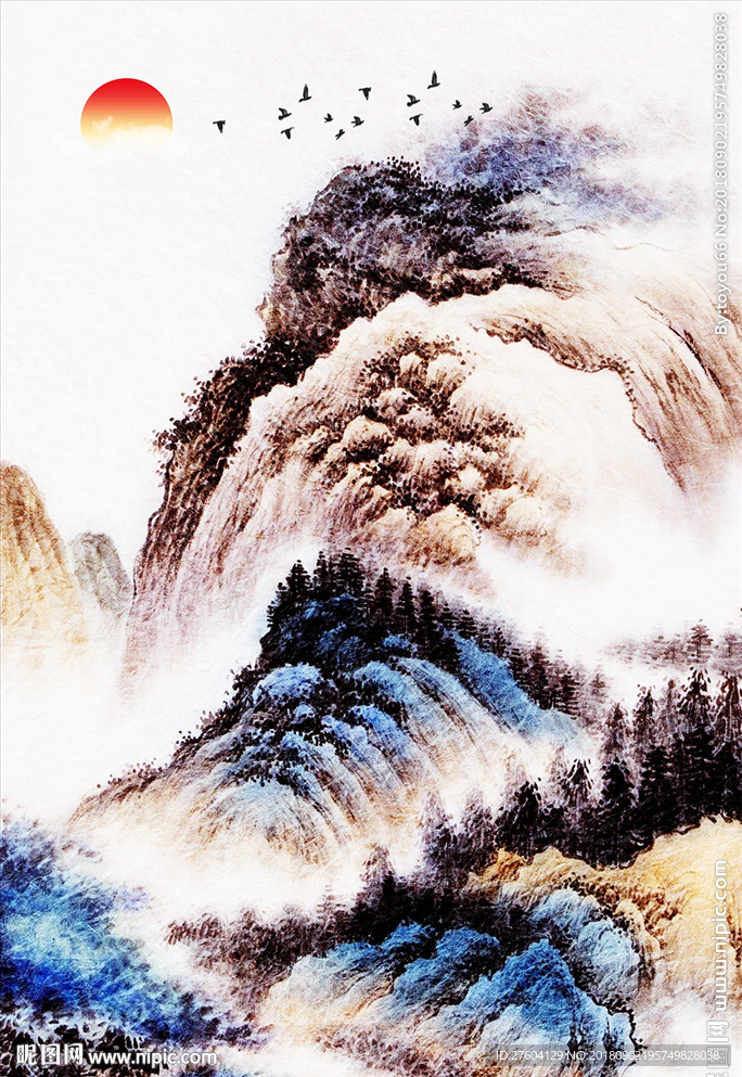 水墨山水意境新中式装饰画