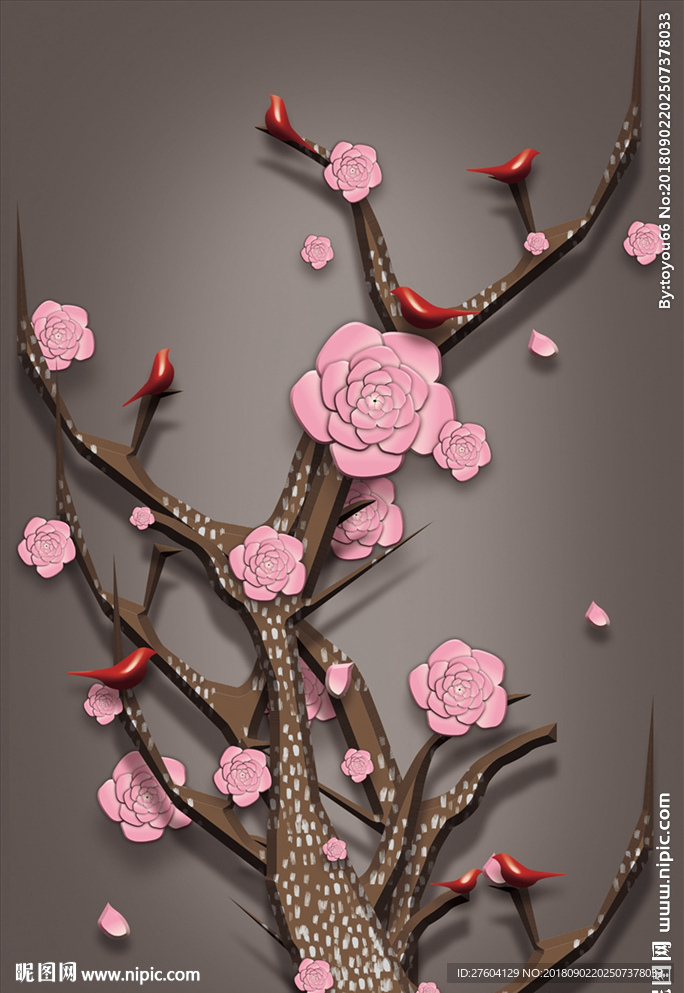 抽象简约立体动植物装饰画