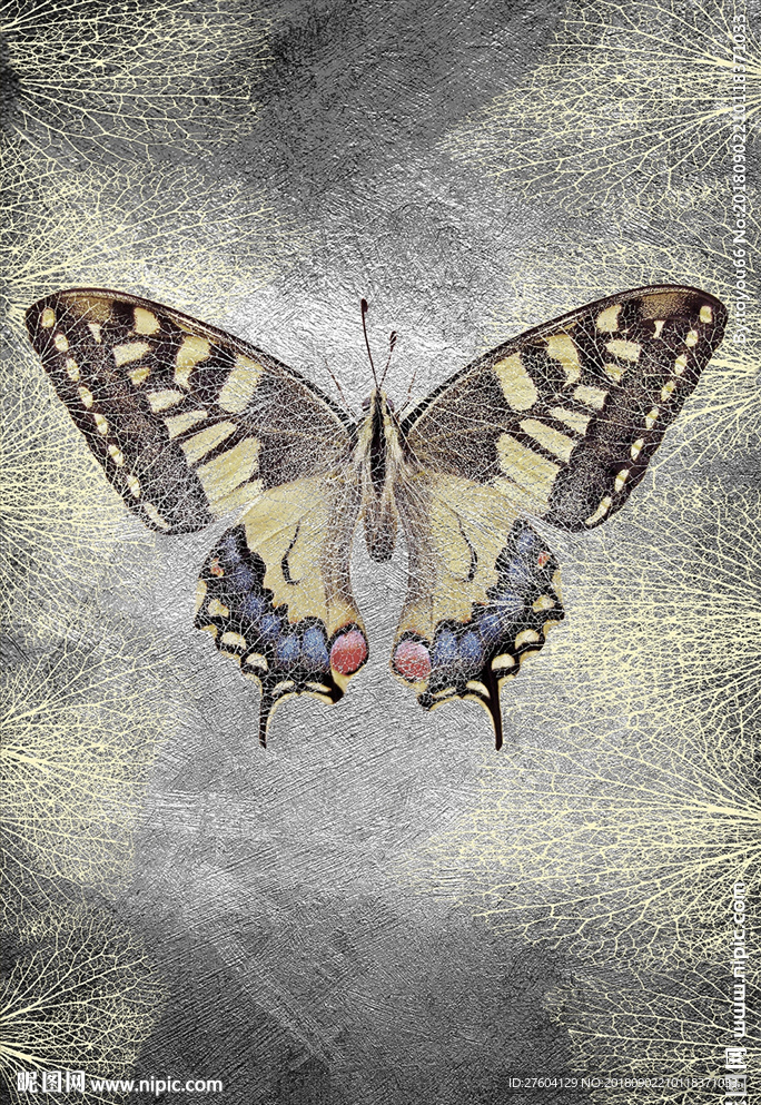 简约复古艺术蝴蝶装饰画