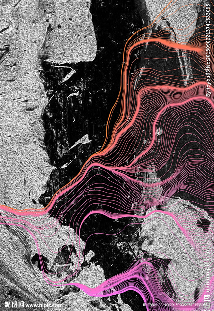 新中式抽象图案装饰画