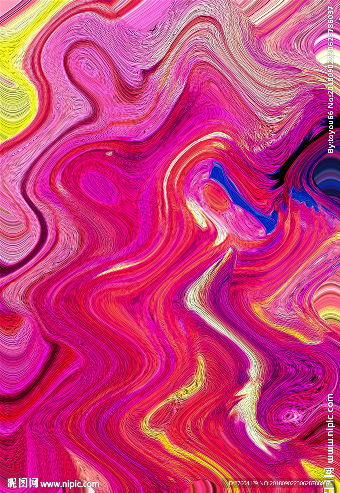 绚丽时尚抽象波纹装饰画