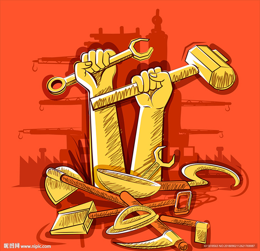 五一劳动节插画