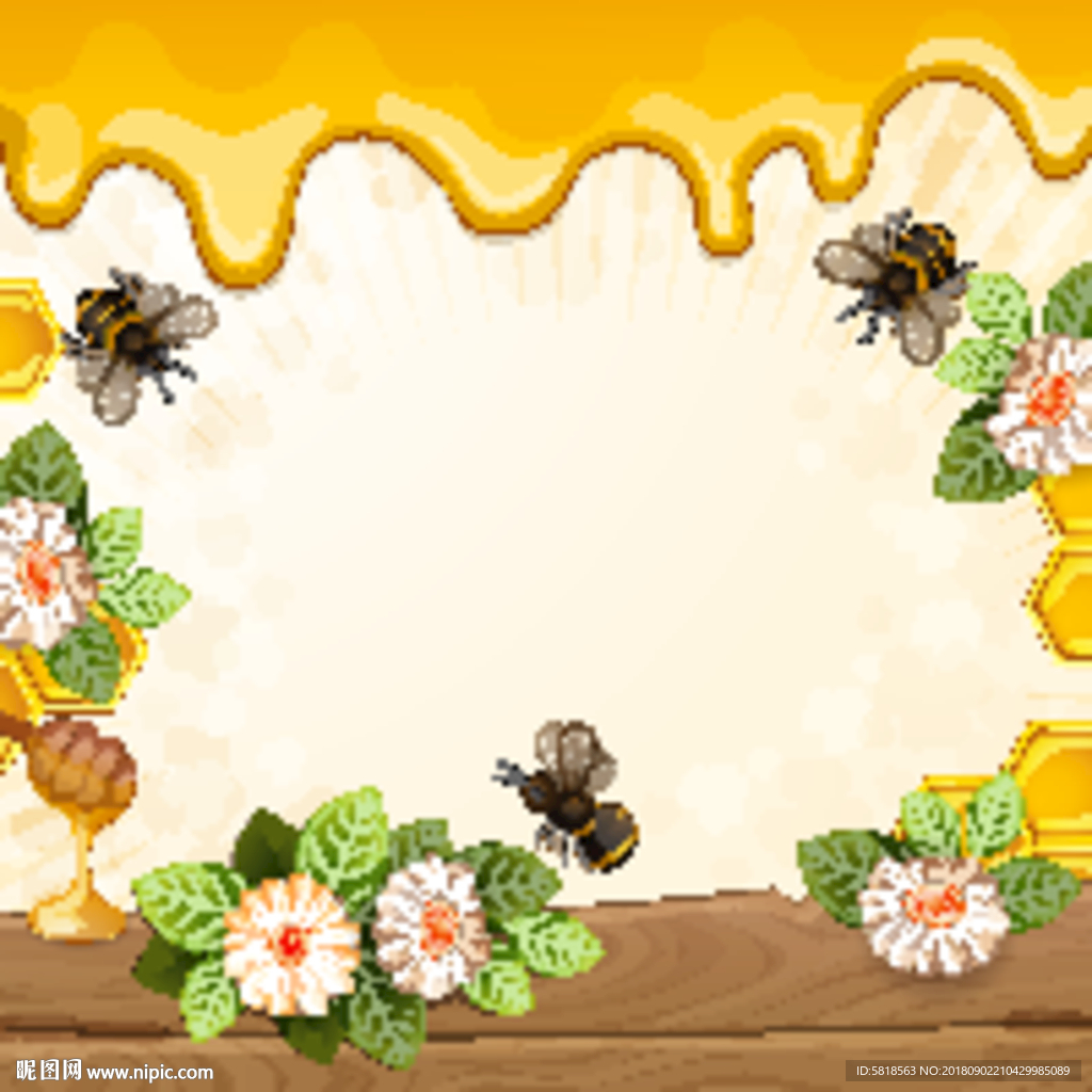 鲜花和蜜蜂图片素材-编号16058374-图行天下