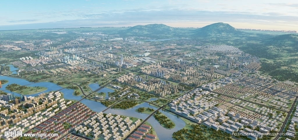 长春市鸟瞰 城市规划 长春净月