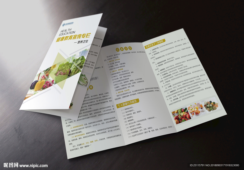 三折页 营养卫生宣传页