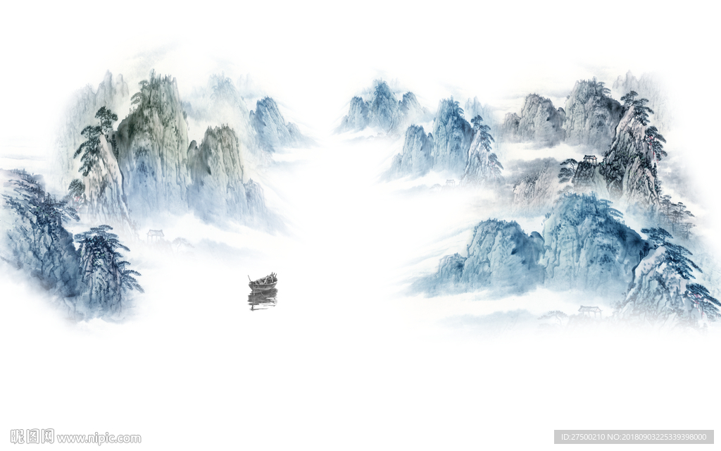 水墨山水背景墙