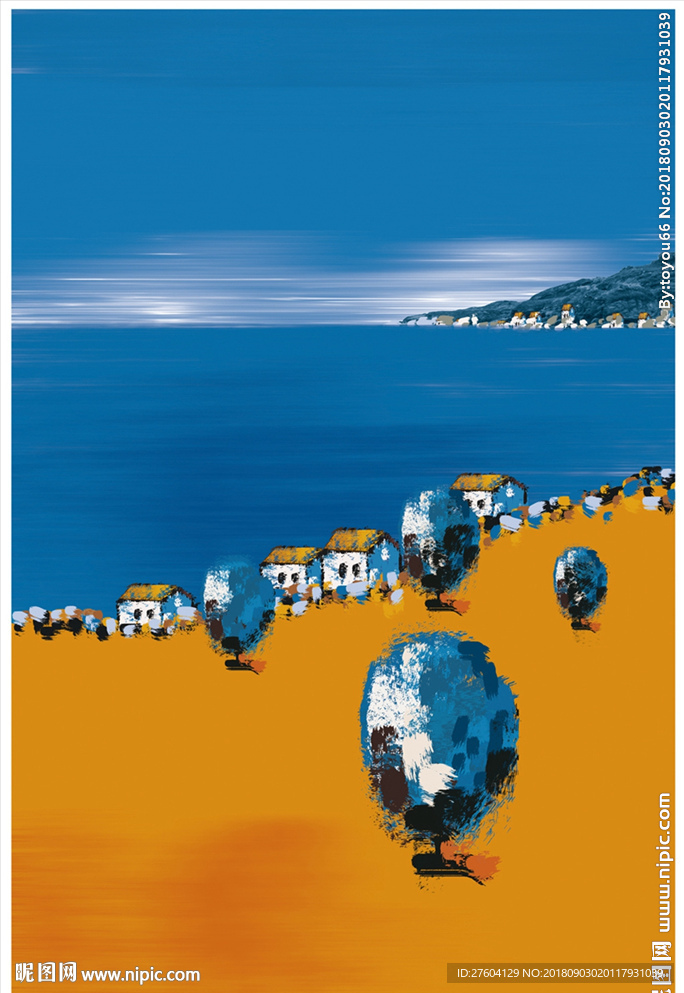 手绘地中海风景创意装饰画