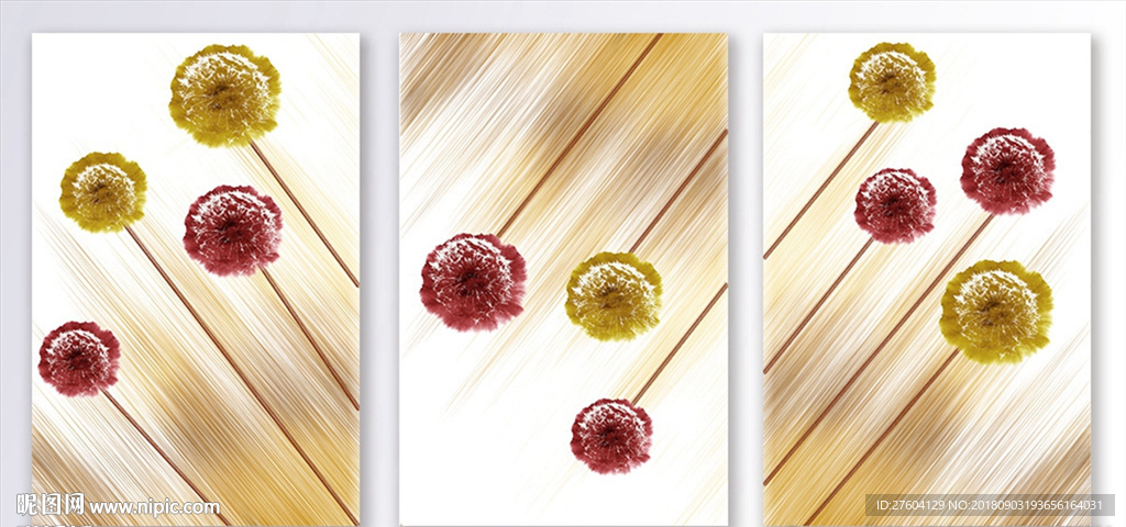 现代抽象彩色圆形图案装饰画