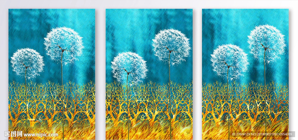 简约蒲公英植物装饰画