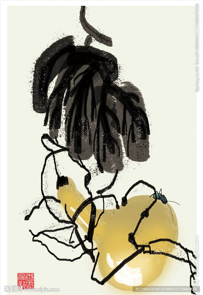 手绘葫芦装饰画