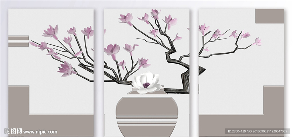 浮雕花卉装饰画