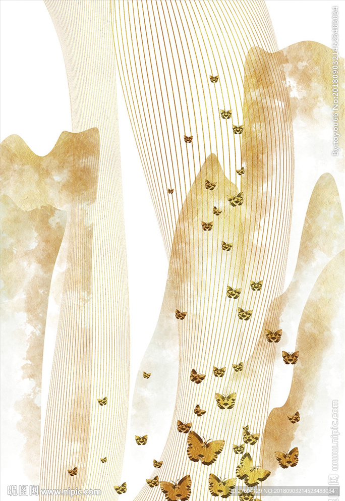 中国风简约意境山水装饰画