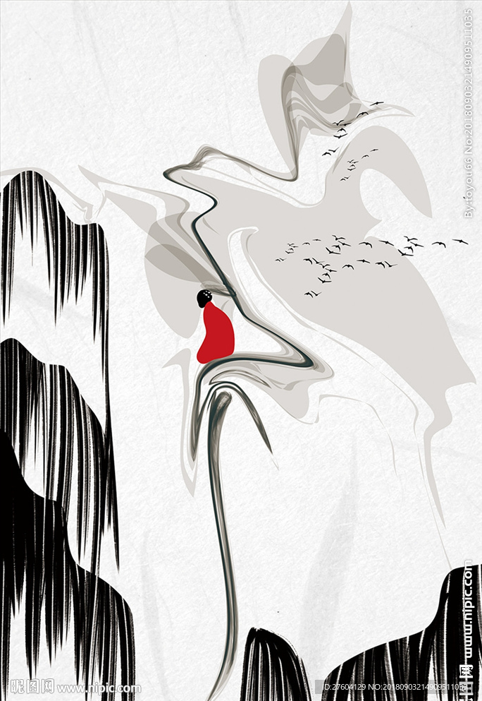 中国风禅意山水意境装饰画