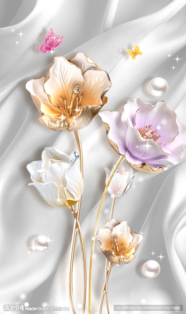 花卉3D背景墙