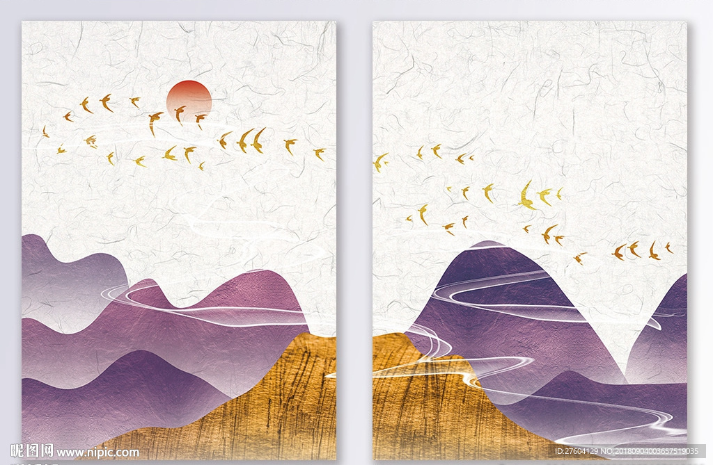 中式质感意境山水装饰画