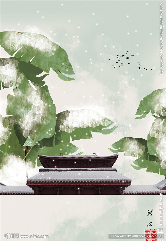 中国风民俗风景装饰画设计图__绘画书法_文化艺术_设计图库_昵图网