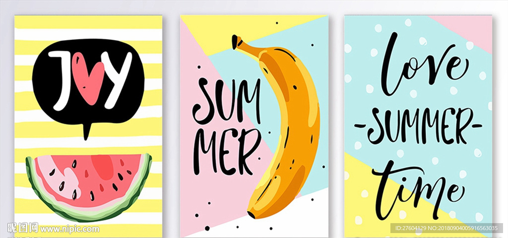 时尚简约手绘水果装饰画